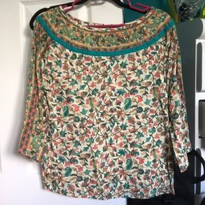 Floral three quarter flowy shirt